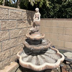 3 Tier Outdoor Garden Fountain with Statue