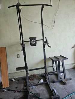 Dip & pull up station. With power block stand free