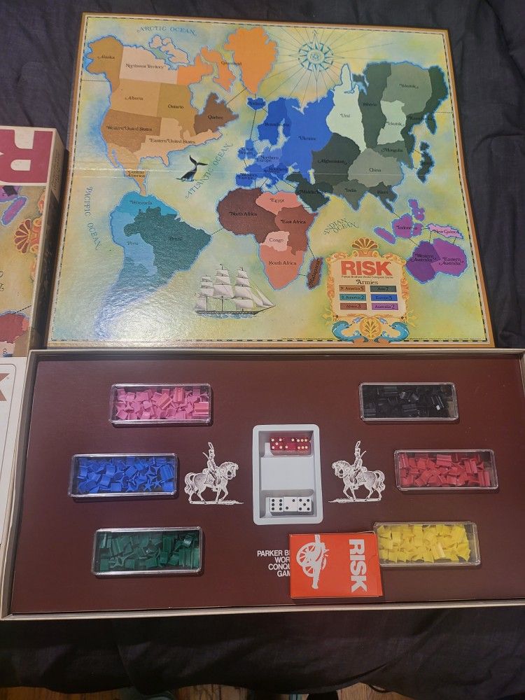 Vintage 1975 Risk Board Game, Parker Brothers, Pre-owned, Complete