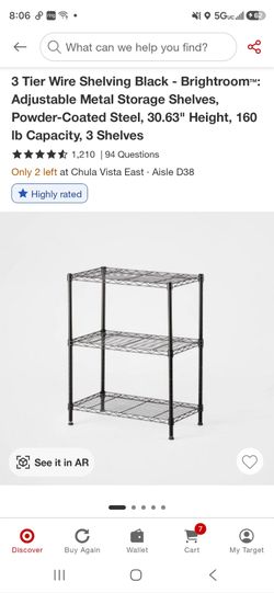 3-Tier Black Wire Storage Shelf – Adjustable Metal Shelving Unit