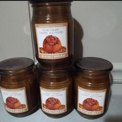 Set of 4 Ashland Pecan Caramel Glass Jar 16.4 Ounce Candles