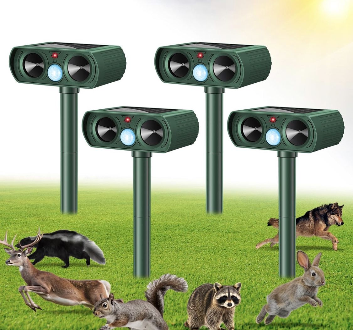 4 Pack Ultrasonic Animal Repellent Outdoor D(9)