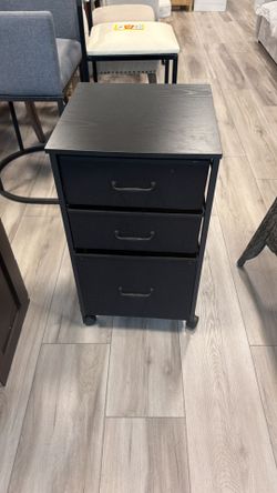 Black 3-Drawer Rolling Storage Cabinet