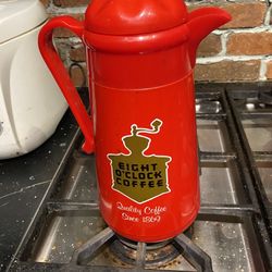 Vintage Red Hard Plastic Eight O Clock Coffee Carafe