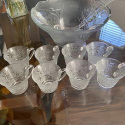 10 Piece Glass Punch Bowl And Cup Set