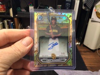 Joniel Hernandez Bowman Chrome Auto 3/5 Padres Snack Pack Popcorn