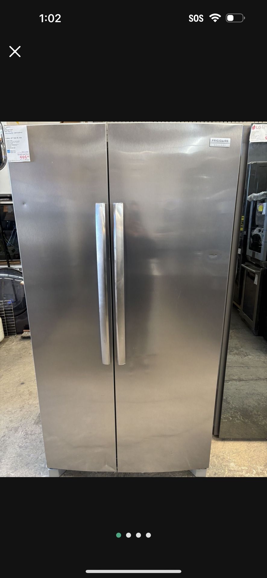 New! Frigidaire Gallery 36” Side by Side Refrigerator