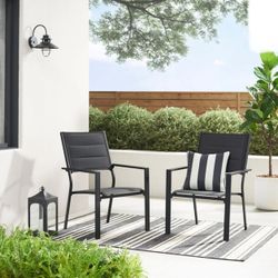 Dashwood Outdoor Dining Chair, Black, 2 Pack, New in Box