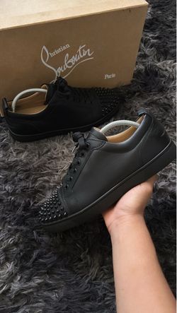 Christian Louboutin Black Spiked Low-Top Sneakers