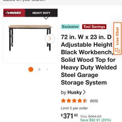 Husky Heavy Duty Folding Work Bench