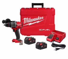 Milwaukee M18 FUEL 18V Lithium-Ion Brushless Cordless 1/2 in. Hammer Drill Driver Kit with Two 5.0 Ah Batteries and Hard Case