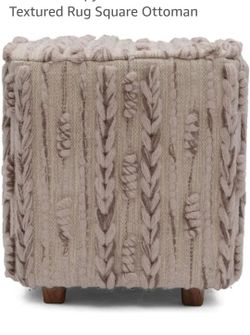 New Textured Taupe Square Ottoman
