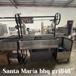 Santa Maria Style BBQ Grill. Made from 14 gauge steel so it's built to last. Fully adjustable grill space so cook at your own temps. Grill space is 24