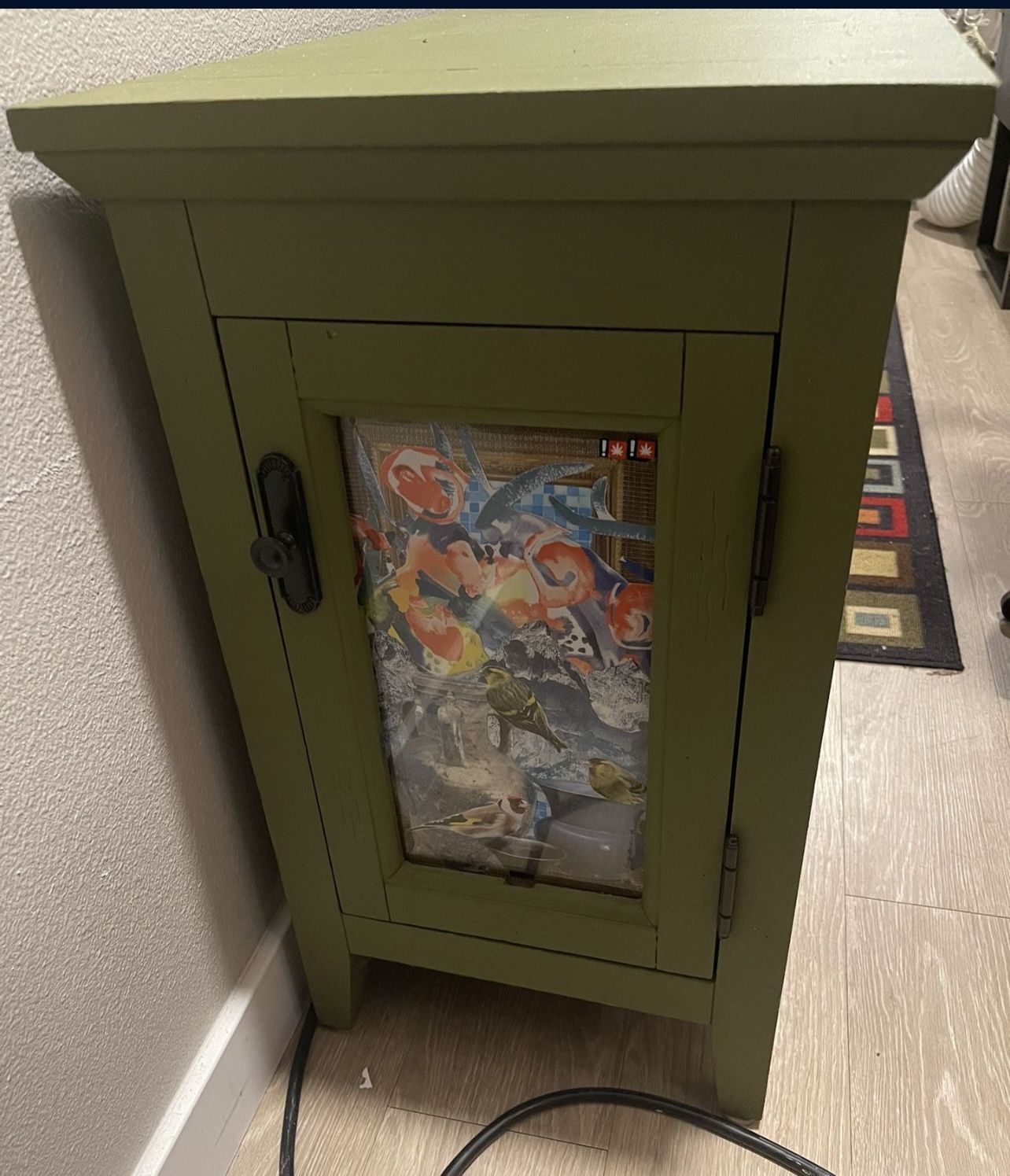 🌱Olive Green Night Stand w/ Working Electric Power