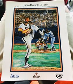 Houston Astros Nolan Ryan’s 5 No-Hitter Print