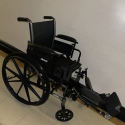 Drive Medical Silver Sport 2 Fully Reclining Transport Wheelchair with Removable Armrests and Rotating Elevating Legrest, Black NEVER USED