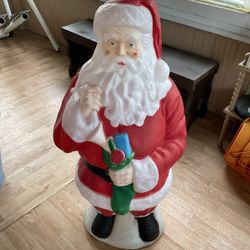 Large Santa  Vintage  Plastic  Indoor Outdoor Decor Please Check My Other Listings 