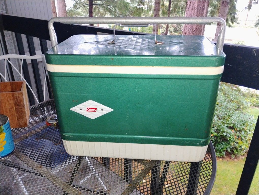 1960s Metal Coleman Diamond Logo Cooler USA Wichita Kansas