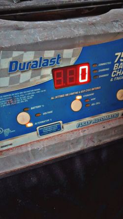 Duralast 75 Amp Battery Charger & Engine Starter – Fully Automatic 12V