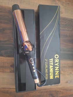 ORYNNE Titanium 2 Inch Curling Iron，Extra-Long Barrel for Long Hair, Curling Iron 2 Inch with Dual PTC Heater, 12 Heat Settings Big Barrel Curling Iro