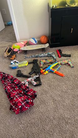 Bb guns-basket balls-skateboard