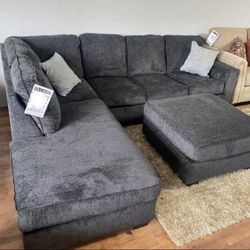 Slate L Shape Sectional with chaise/ sleeper sectional option