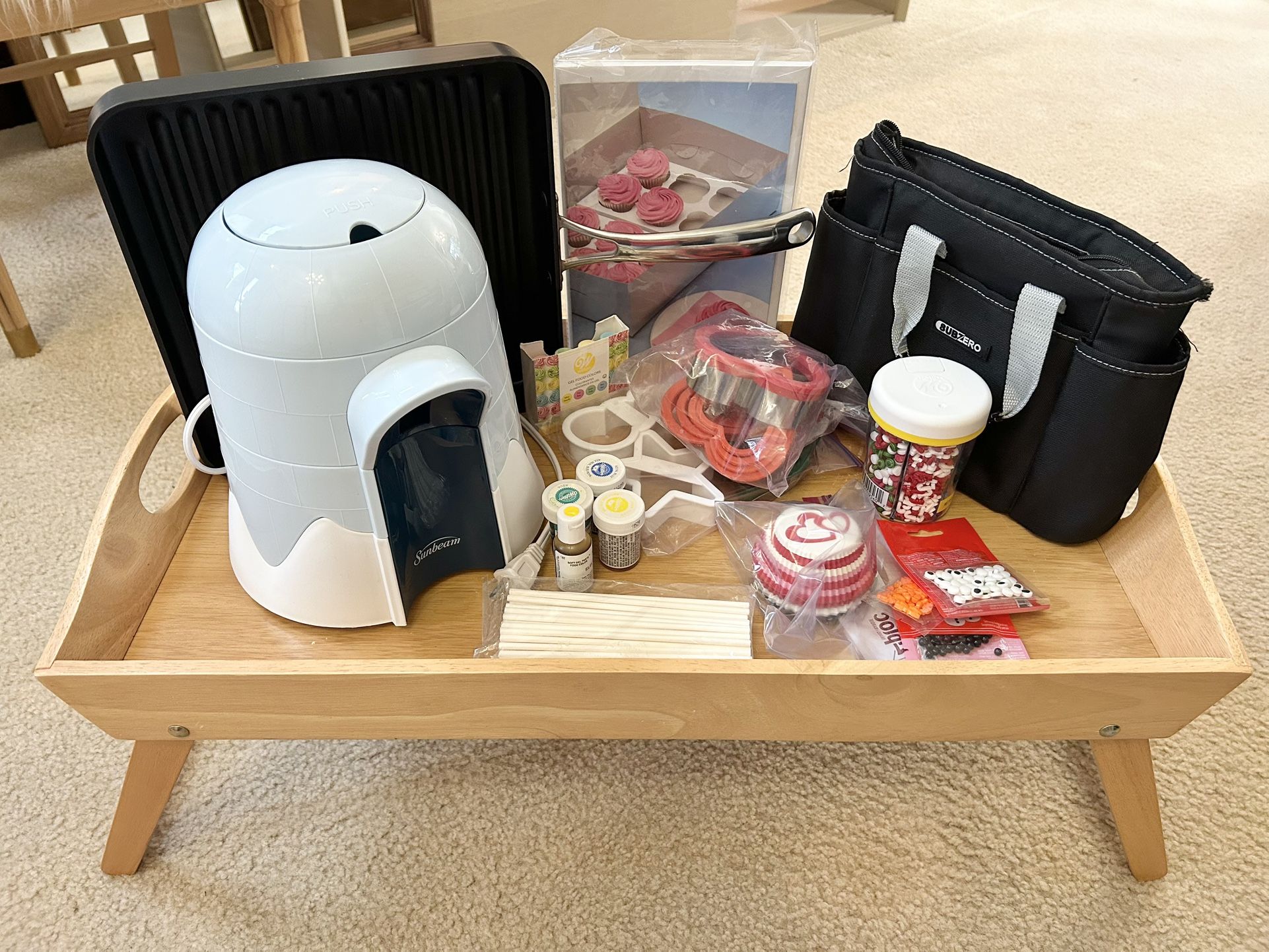 Kitchen Bundle- Food Tray, Shaved Ice Maker, Lunch Bag, Non Stick Grill Pan, Baking Fun