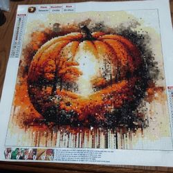 Finished Pumpkin Diamond Painting 