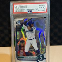 2022 Bowman - Chrome Prospects Julio Rodriguez #BCP-45 Lava Refractor /399 (RC)