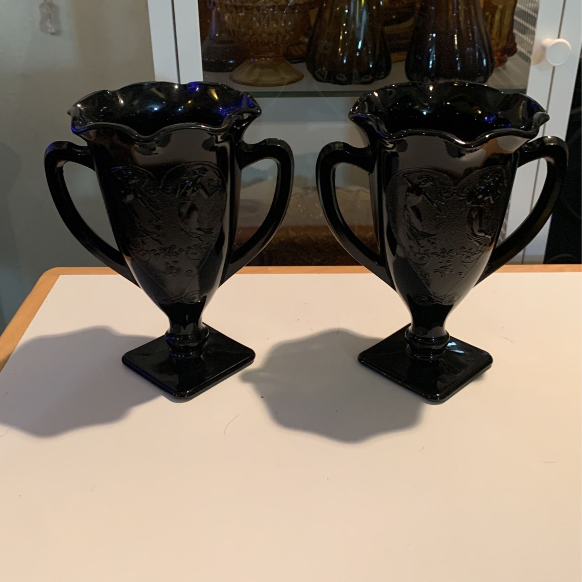 Vintage 1932-38 Black Amethyst Glass by L.E.Smith Glass Company