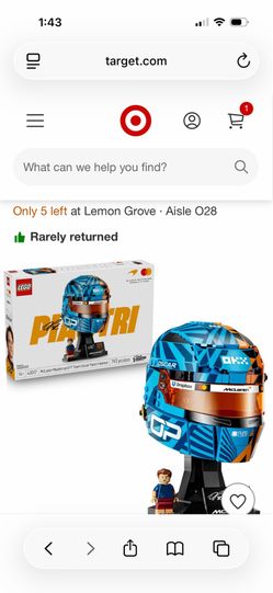 Lego set 43017 formula 1 racing helmet