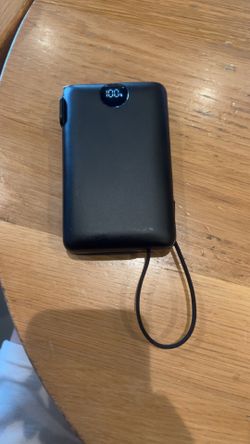 Portable Charger with Built-in Cables & Wall Plug