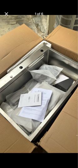 33X22 Drop In Kitchen Sink, 304 Stainless Steel Workstation Sink  Pop-Up Drain, Workstation Sink, Upgraded Fast Drain, Topmount Single Bowl with Acces
