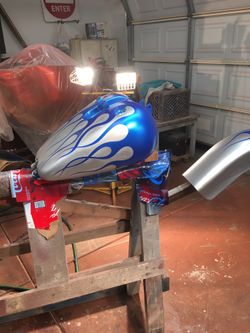 Paint and fiberglass motorcycle