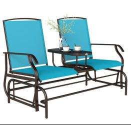 Outsunny 2 Seater Glider for Outside

Outdoor Glider Seat with Breathable

Mesh Fabric Armrests for Backyard

Garden Porch Blue
