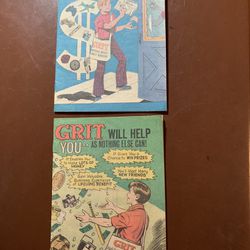 Vintage “GRIT” mini COMIC BOOKS from 1973 & 1977!  These Were Selling Tools For Kids Back In The 1970’s