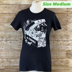 adidas Terrex Amplifier Tee Black White Graphic T-Shirt Medium