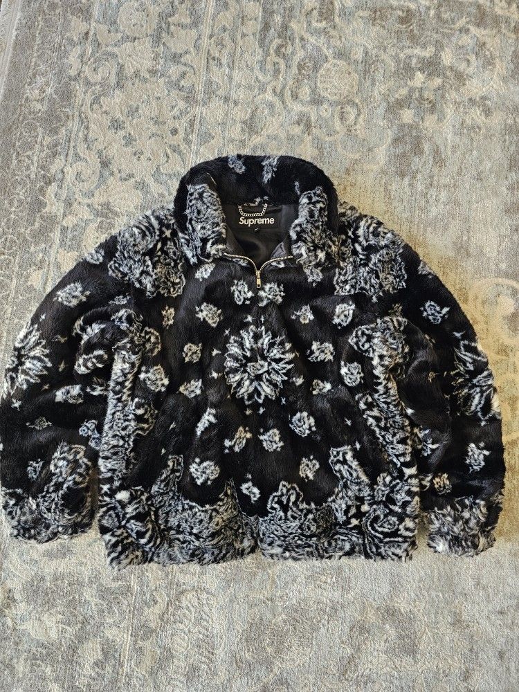 Supreme Men's Bandana Faux Fur Jacket Size US XL