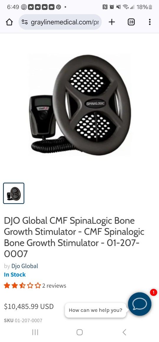 DJO CMF Spinalogic BONE density Stimulator