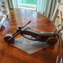 Scrap Metal Harley Davidson Chopper Motorcycle Sculpture