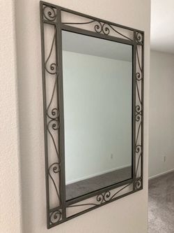 Decorative Wall Mirror with Scrollwork Frame