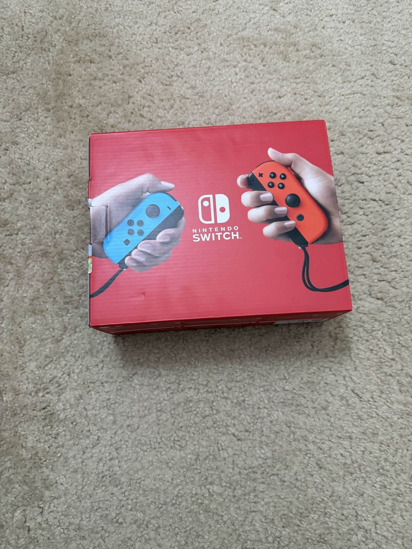 Nintendo Switch With Neon Blue And Neon Red Joycon Sealed Box