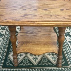 Antique Square Quarter Saw Oak Table Great Shape 24X24! 26 Tall 