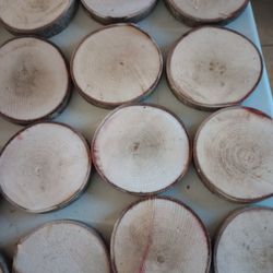 Natural Crafting Discs From Dry Sturdy Birch Log Come With Free Ornament  Thumbnail