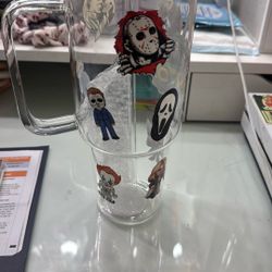Halloween Decal Cup Glass