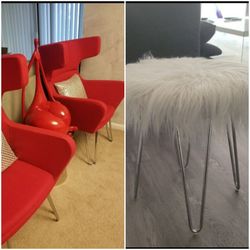 Two Big Red Chairs  From An High-end Store 
