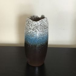 Textured Blue And Brown Vase