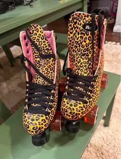 Never used! Leopard print rolller skates