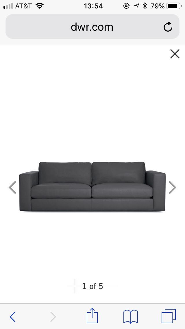 Design Within Reach Reid 86” leather sofa