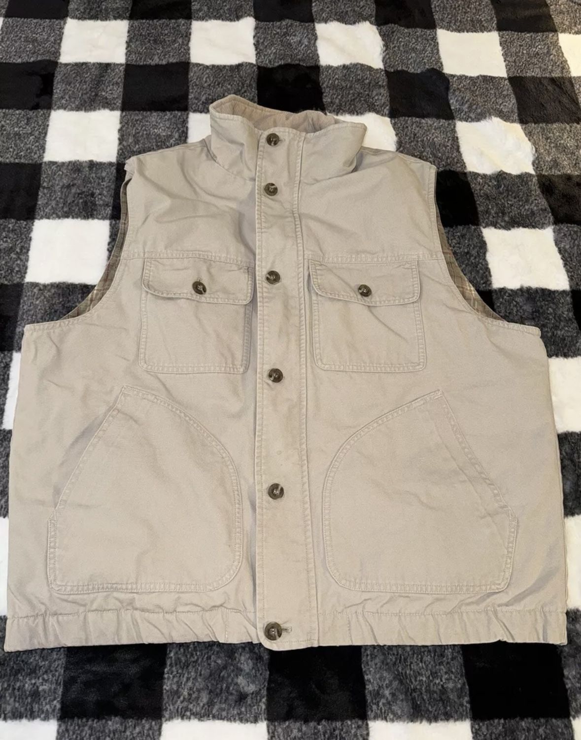 Vintage. Men’s Eddie Bauer Flannel Lined Vest. Insulated. Outdoor & Warm Sz L